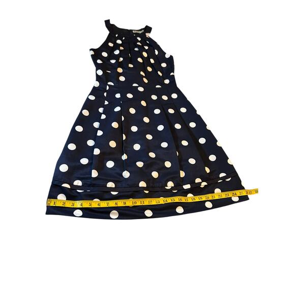 Eliza J Navy Polka Dot Halter Dress - Size 4 - Picture 7 of 13